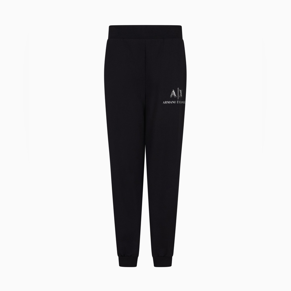 Armani Exchange JOGGER PANTS WITH LOGO AND RHINESTONES size Large NWOT